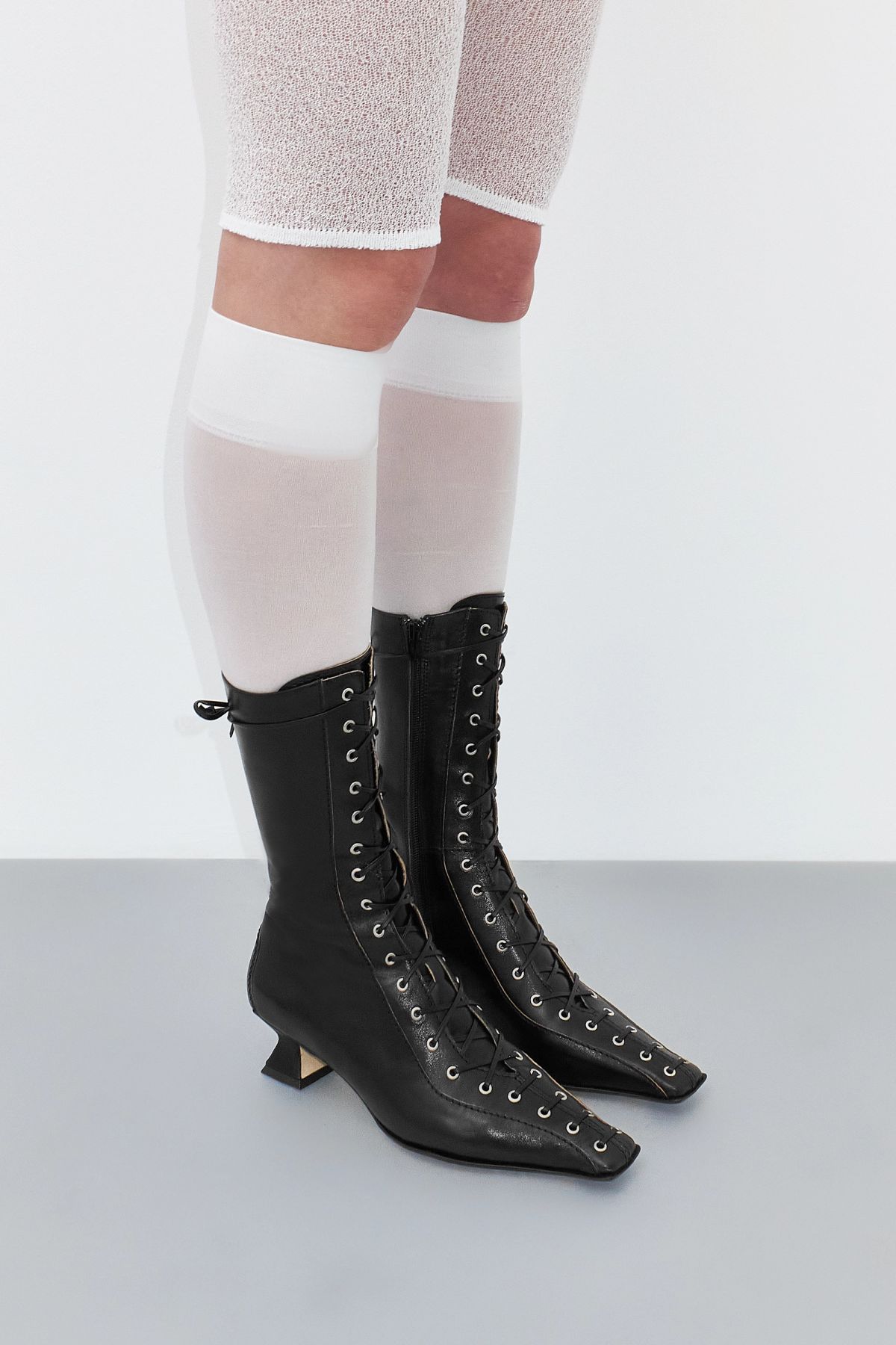Emile Black Lace Ankle Boots