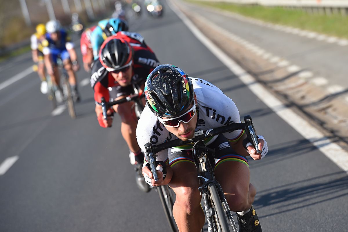 Peter Sagan getting very aero