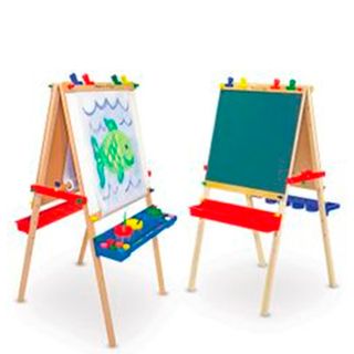 Product shot of one of the Melissa & Doug Deluxe Wooden Standing Art Easel, one of the best art easels