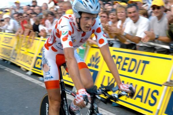 Michael Rasmussen after his disastrous time trial in Saint Etienne in 2005.