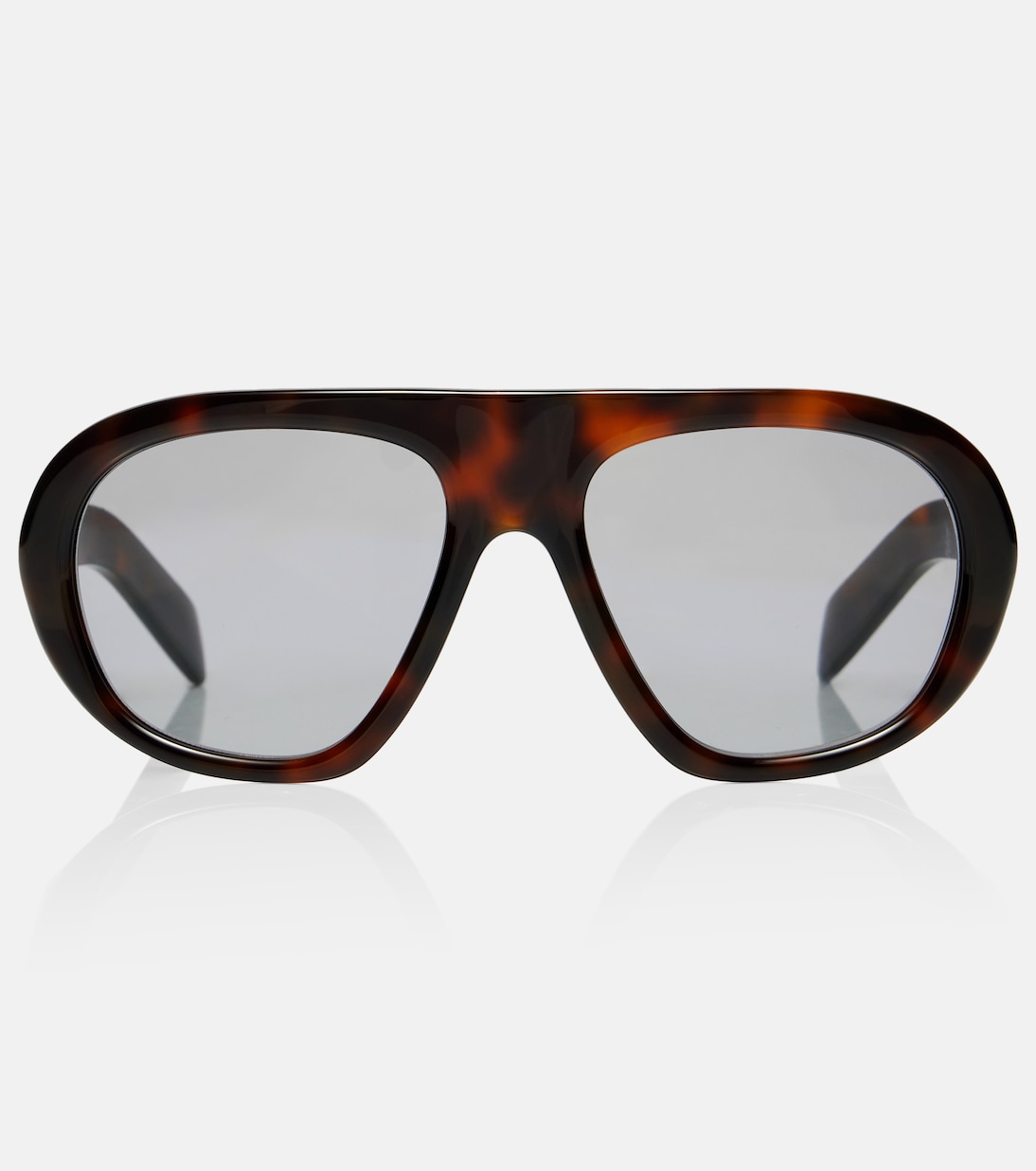 Logo Aviator Sunglasses in Brown - Prada