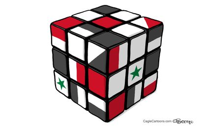 Editorial cartoon World Syria Territory Rubick's Cube