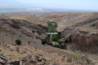 picture of Soii Havzak, an archaeological dig site along the Zeravshan River