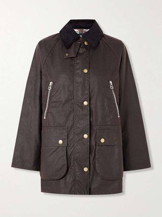 Lynne Corduroy-Trimmed Waxed-Cotton Jacket