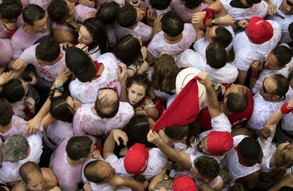 Revelers at Festival of San Fermin.