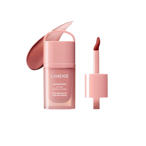 Laneige Juicepop Box Lip Tint: Long-Lasting Hydrating Lightweight Tint, Buildable Juicy Color &amp;amp; Nourishing Shine, K-Beauty Lip Essential for Long-Lasting Comfort, Pop-Star Peach