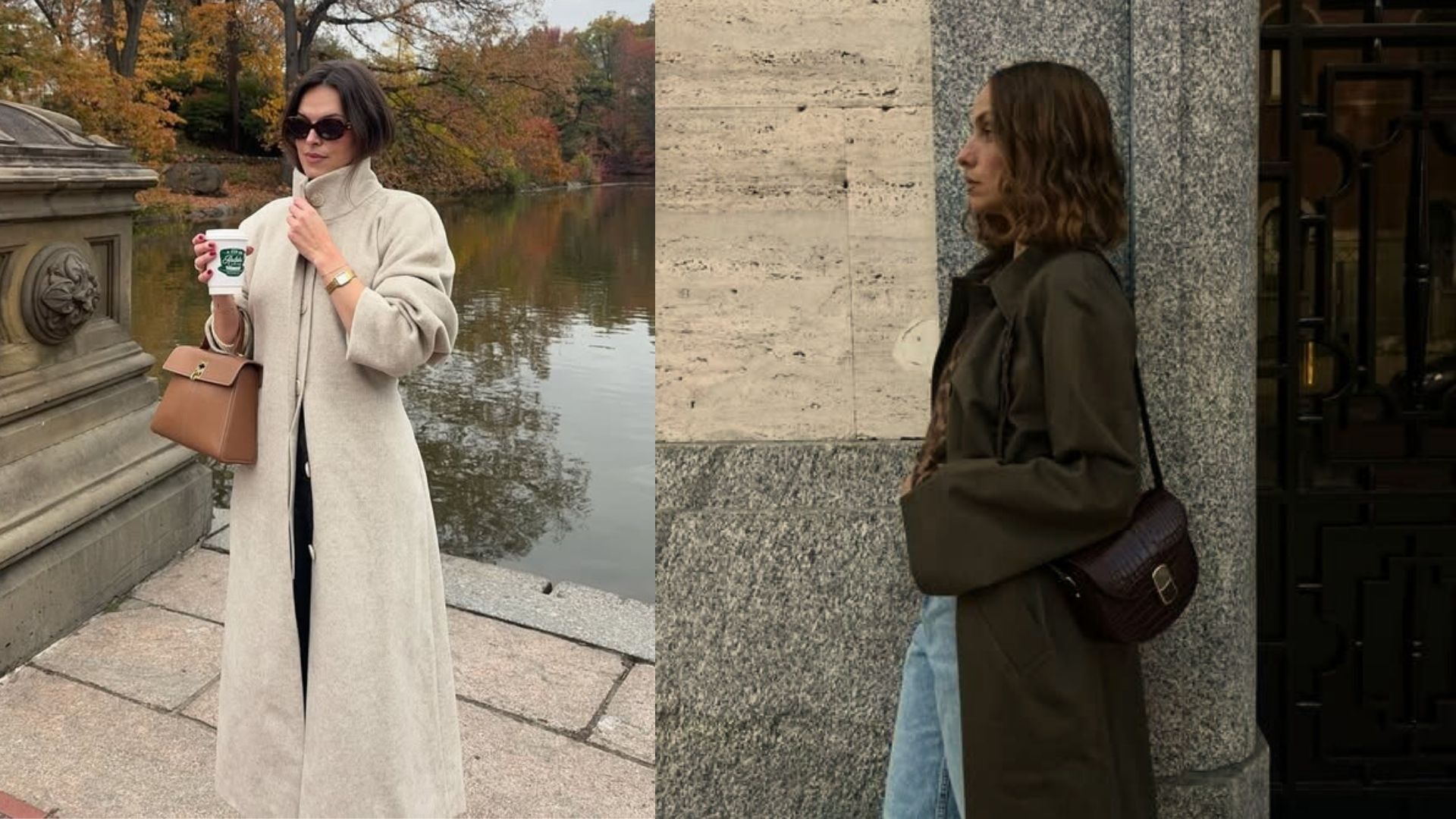 Maggie Mccormack and Erika Boldrin wearing a funnel neck jacket. 