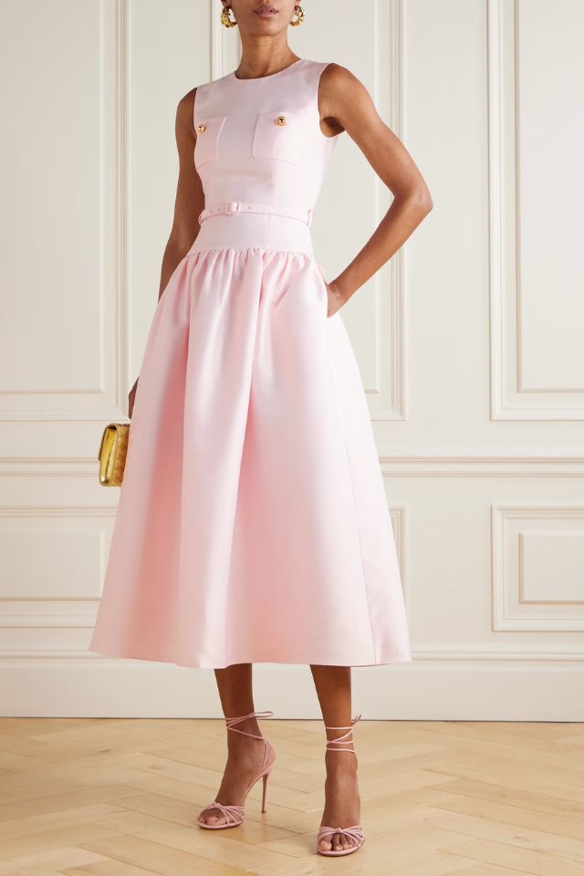 Self-Portrait Taffeta midi dress