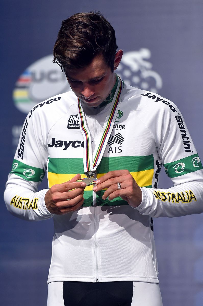 Michael Matthews (Australia) looking disappointed with silver