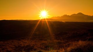 Sun setting on Isle of Skye, Scotland