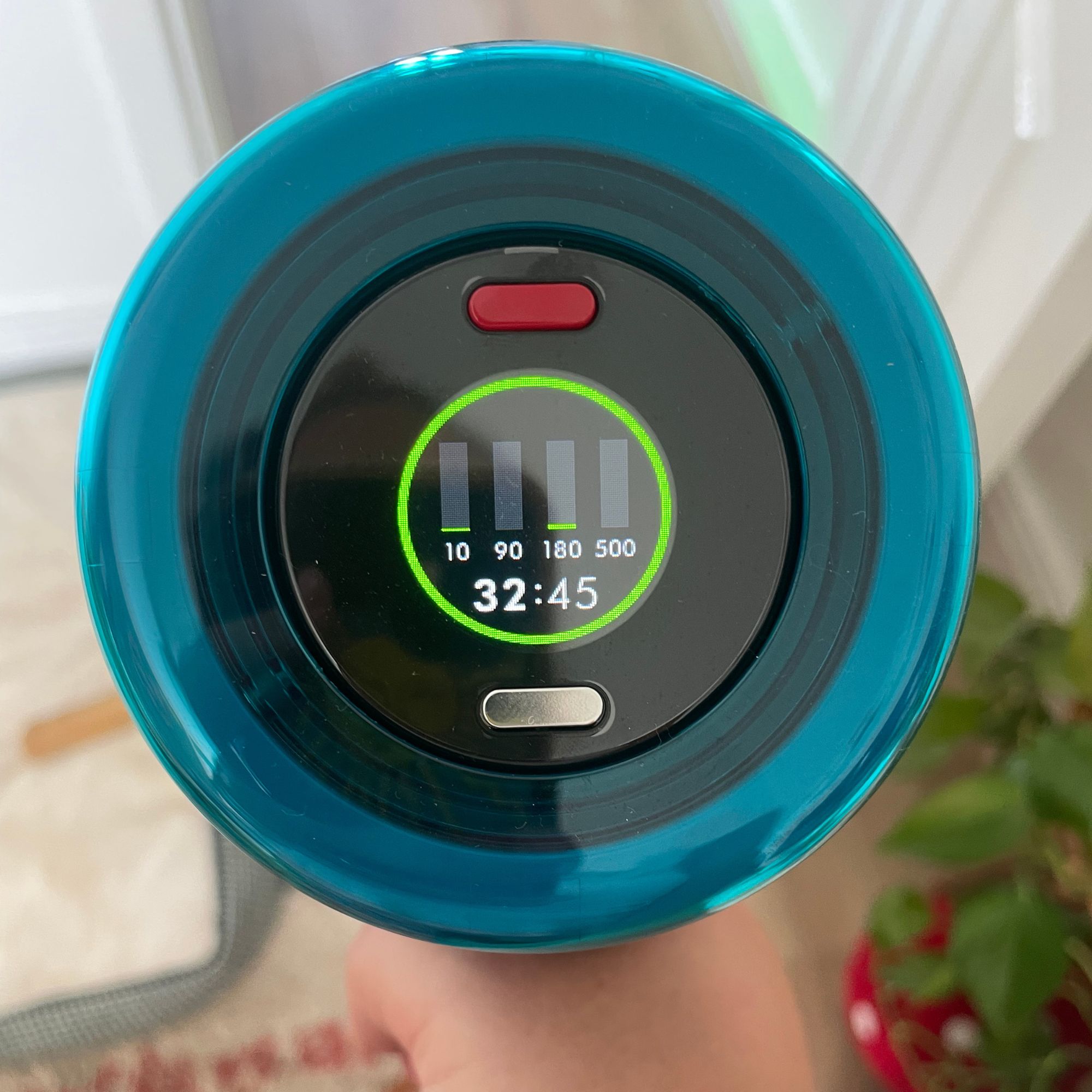 LCD screen of the Dyson V16 Piston Animal 