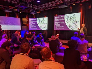 Henning Kaltheuner of d&b audiotechnik presents the the Milan product philosophy at ISE 2020.