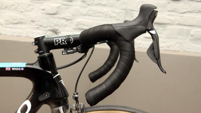 The handlebars are radically upturned but it certainly seemed to work for Bradley Wiggins (Sky)