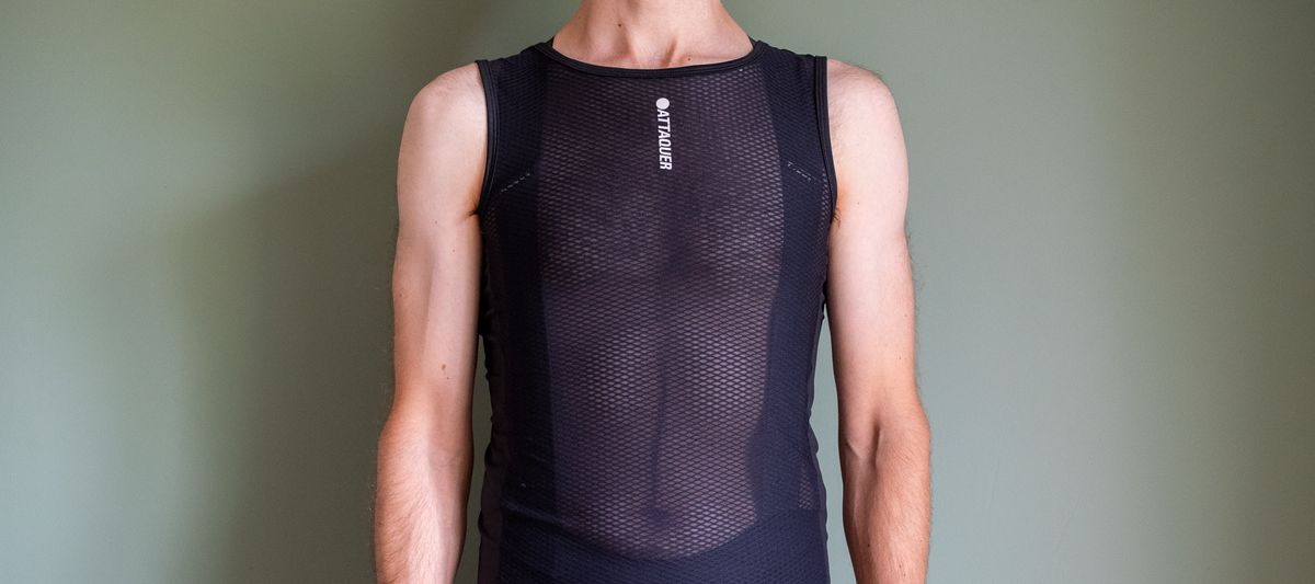 A man wearing the Attaquer summer base layer 