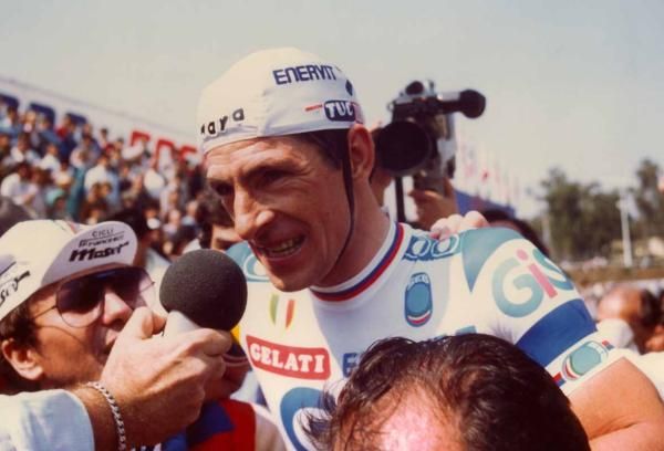 Francesco Moser after breaking the hour record