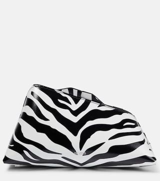 8.30 Pm Zebra-Print Leather Clutch