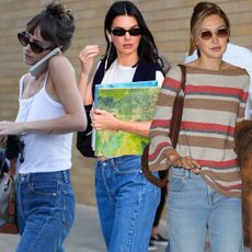 celebrities styling summer jeans with flats trends