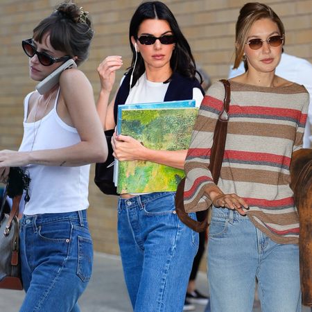 celebrities styling summer jeans with flats trends