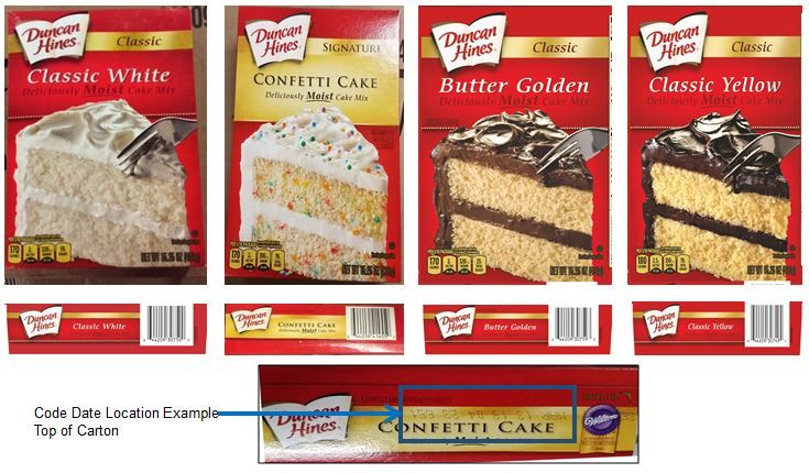 Several varieties of Duncan Hines instant cake mix are being recalled, including Classic White, Classic Butter Golden, Signature Confetti and Classic Yellow cake mixes.