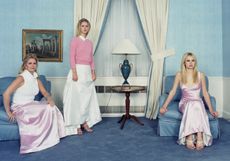 Sarah Jones Fashion Images Domestic Stage Book Kathy Hilton Paris Hilton Nicky Hilton in living room