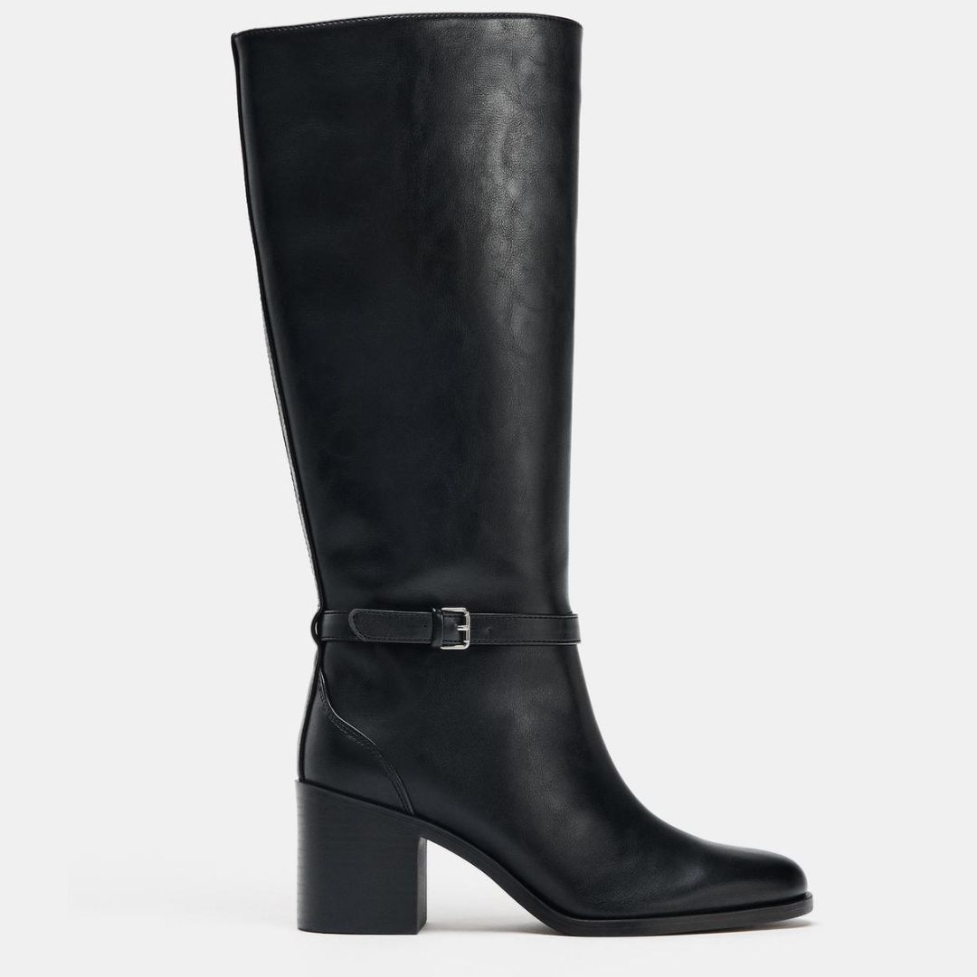 Zara Block-Heel Knee-High Boots