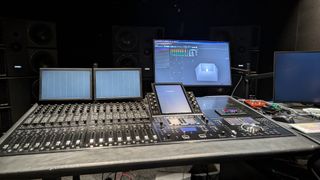 Mixing board in Dolby Atmos Studio London