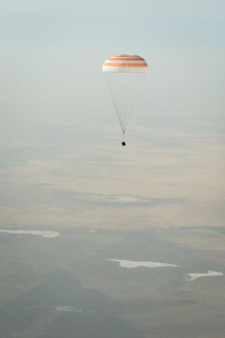 Soyuz Capsule Lands in Kazakhstan