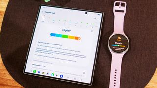 Samsung Galaxy Watch 8 antioxidant measuring results with Samsung Health on Fold 7 hands-on