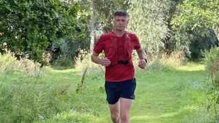 Man wearing Montane Men’s Slipstream 5-inch Trail Running Shorts