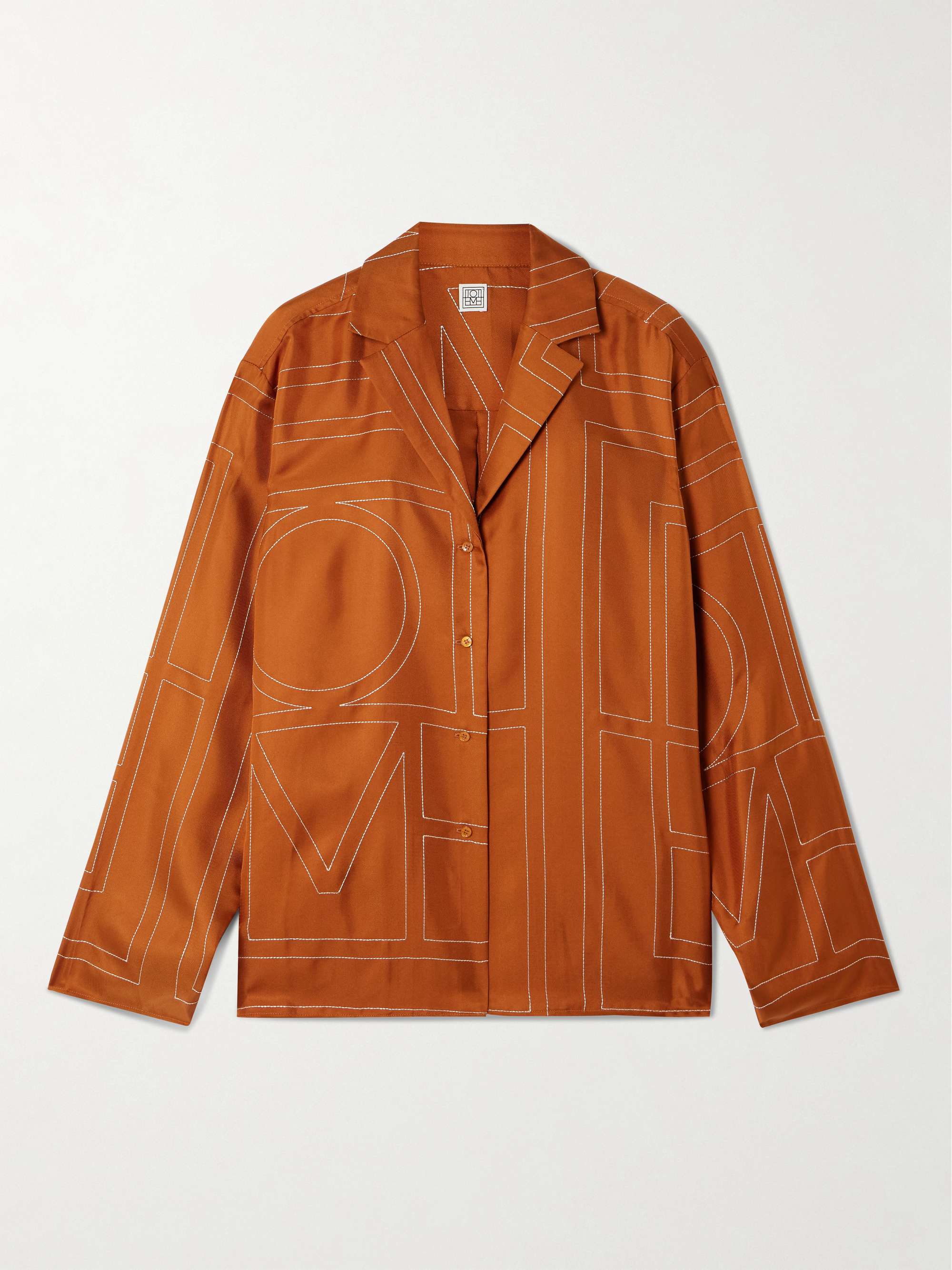 Embroidered Silk-Twill Shirt