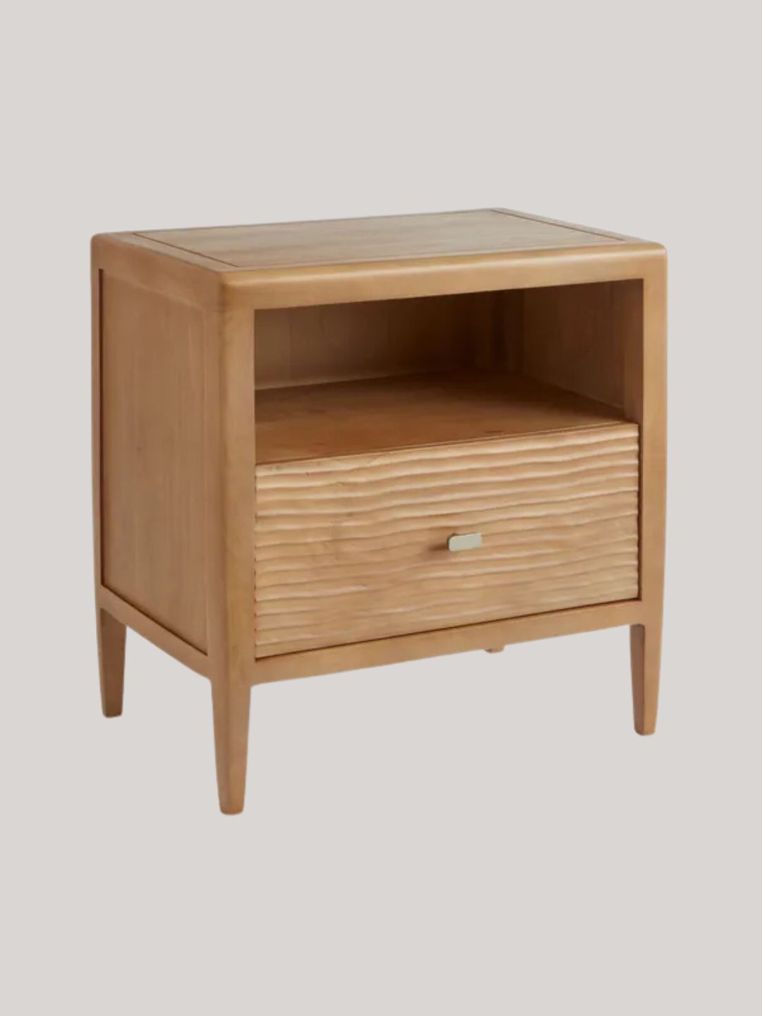 Edited Life , Olsson Hand-Carved 1 Drawer Bedside Table
