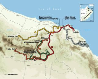 The map of the 2023 Tour of Oman