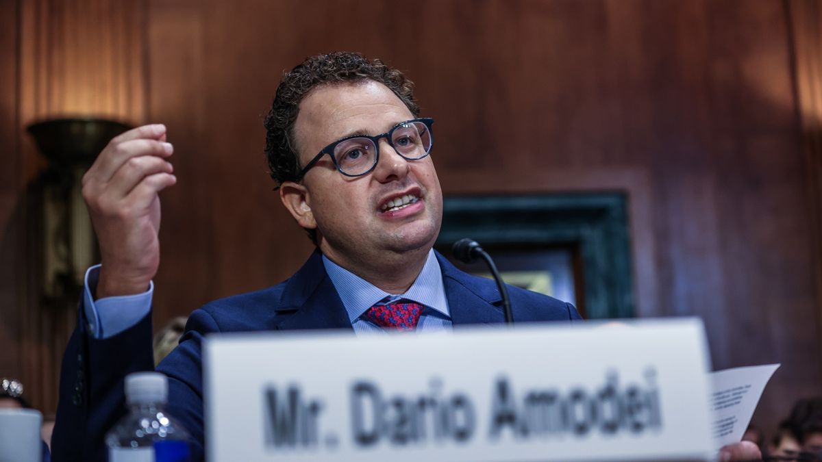 Dario Amodei, chief executive officer of Anthropic, during a Senate Judiciary Subcommittee.