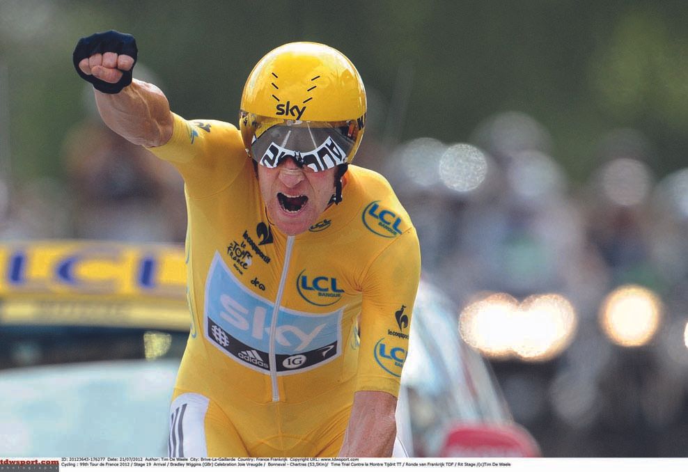 Bradley Wiggins (Team Sky) seals the Tour de France in 2012