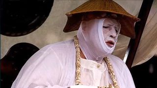 Marlon Brando in some white make-up in The Island of Dr. Moreau