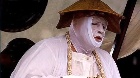 Marlon Brando in some white make-up in The Island of Dr. Moreau