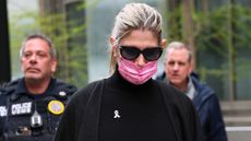 NEW YORK, NEW YORK - APRIL 21: Nadine Menendez, wife of former Senator Bob Menendez (D-NJ), leaves Manhattan Federal Court after her trial on April 21, 2025 in New York City. Nadine Menendez was found guilty of taking bribes and obstructing justice by a jury months after her husband was convicted of trading his political influence for gold, cash and a Mercedes-Benz. The judge set a sentencing date of June 12.