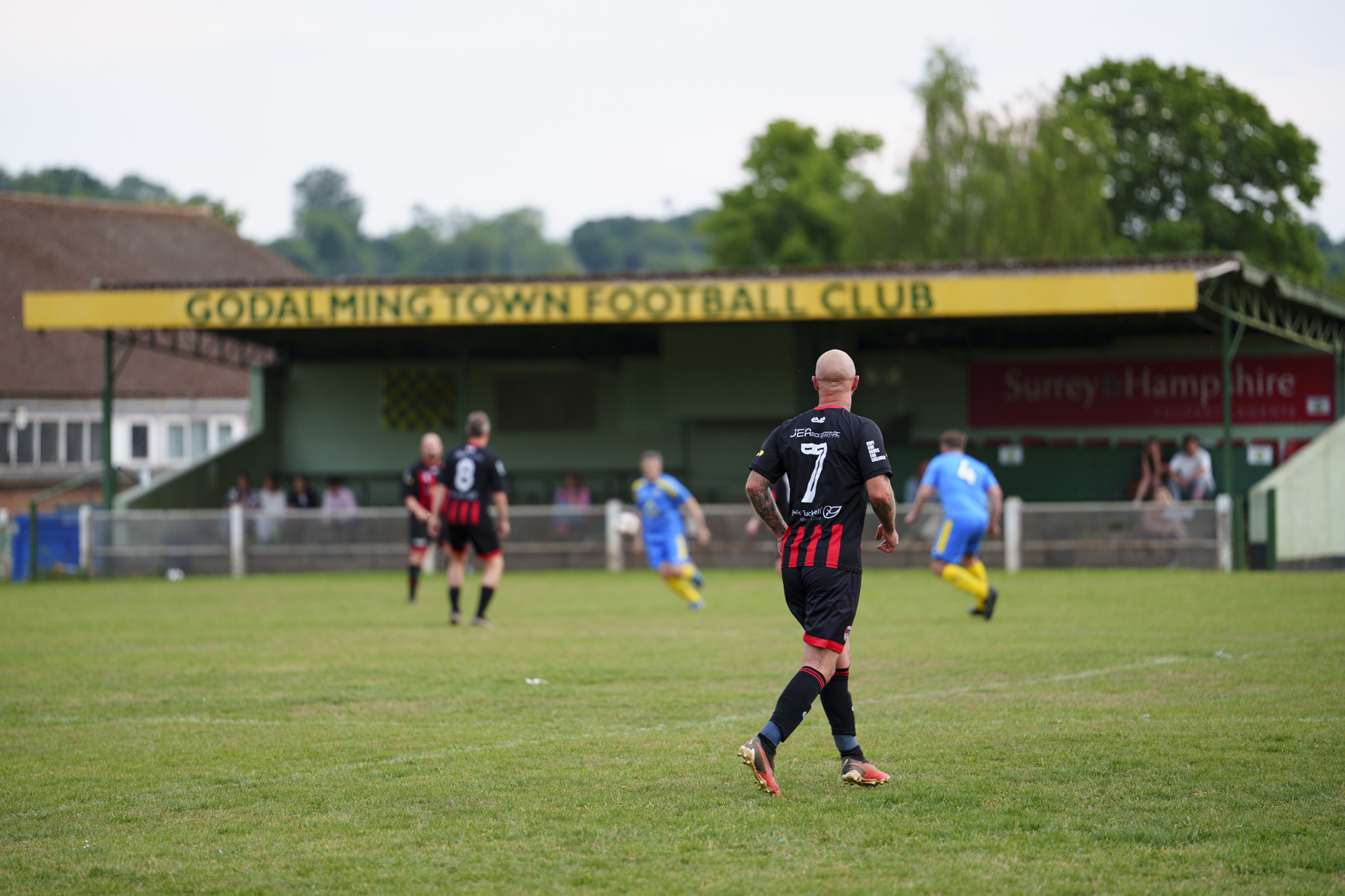 Soccer players in action, taken with the Sony FE 50-150mm F2 GM lens