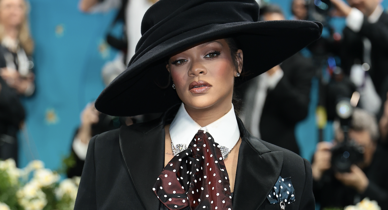 Rihanna attends the 2025 Met Gala Celebrating "Superfine: Tailoring Black Style" at Metropolitan Museum of Art on May 05, 2025 in New York City.
