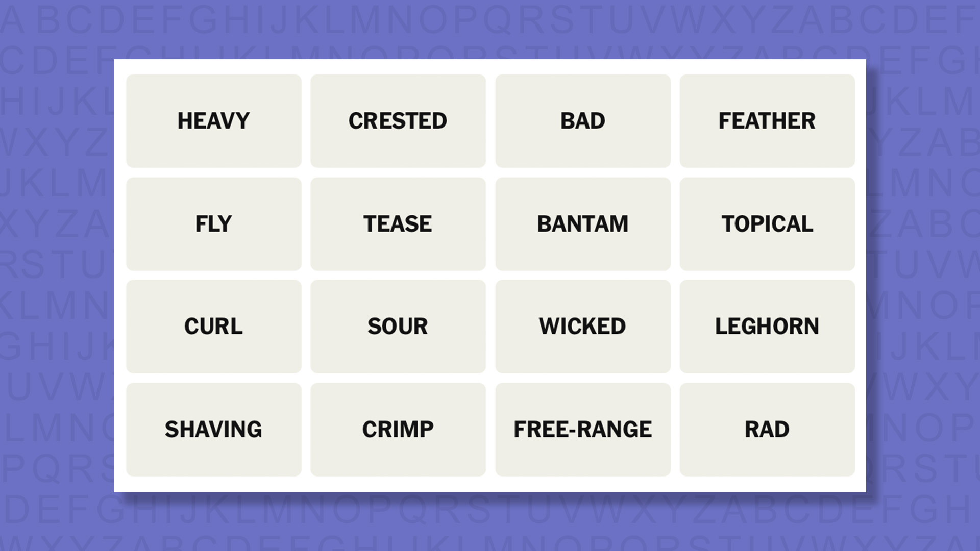 NYT Connections hints for game 983 on a purple background