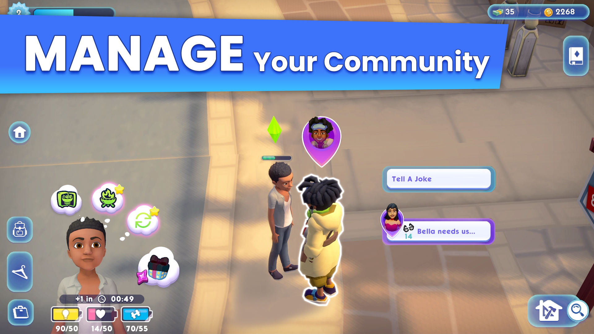 The Sims Labs: Town Stories promotional screenshots.