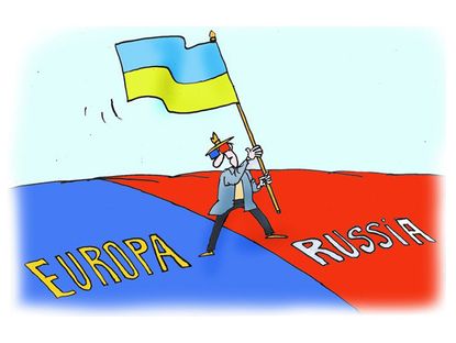 Political cartoon EU Russia Ukraine