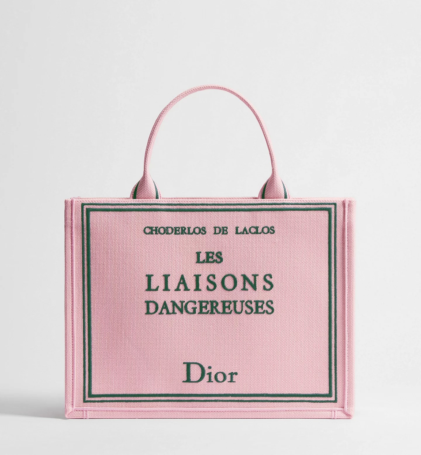 Dior, Pink and Green Book Tote Bag