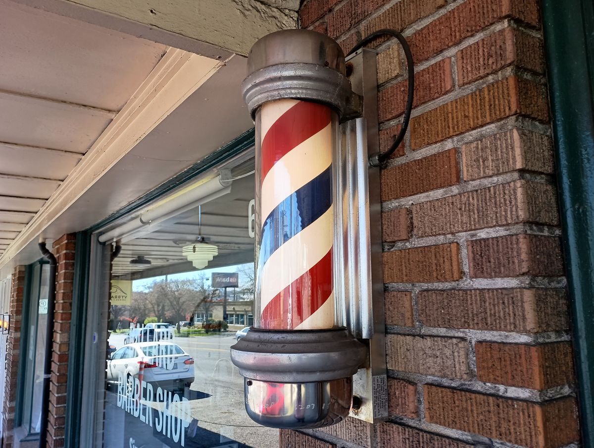 Photo of a barber's pole taken with the Moto G Power 5G 2023
