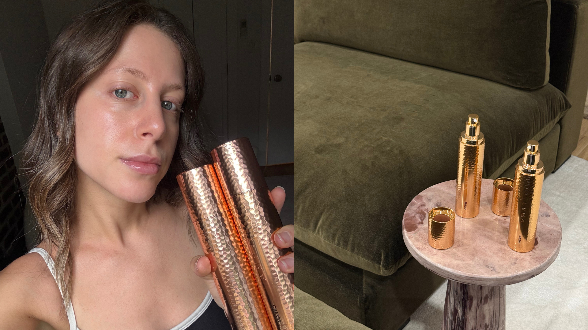 Selfie of Jamie Chevron with Lyma's Power Youth Skincare.