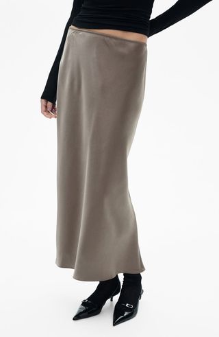 Satin Midi Skirt