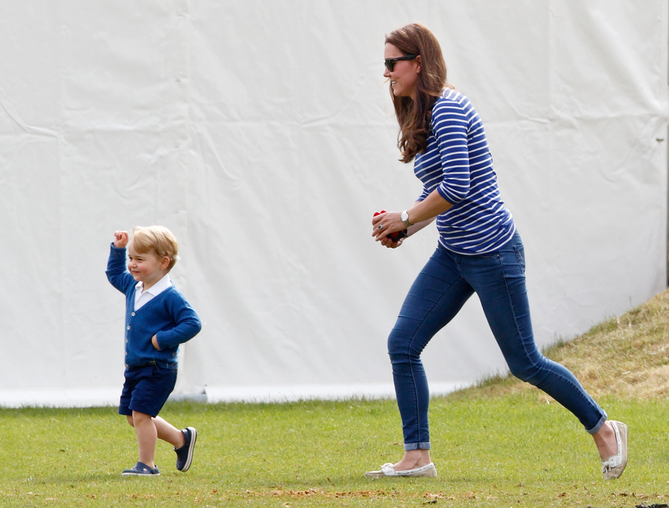 TETBURY, UNITED KINGDOM - JUNE 14: (EMBARGOED FOR PUBLICATION IN UK NEWSPAPERS UNTIL 48 HOURS AFTER CREATE DATE AND TIME) Catherine, Duchess of Cambridge and Prince George of Cambridge attend the Gigaset Charity Polo Match at the Beaufort Polo Club on June 14, 2015 in Tetbury, England. (Photo by Max Mumby/Indigo/Getty Images)