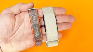 Close-up of the Fitbit Air next to the Garmin Cirqa