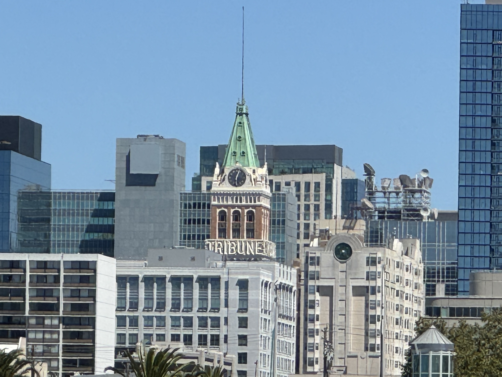 tribune building at 15x zoom by iphone 15 pro