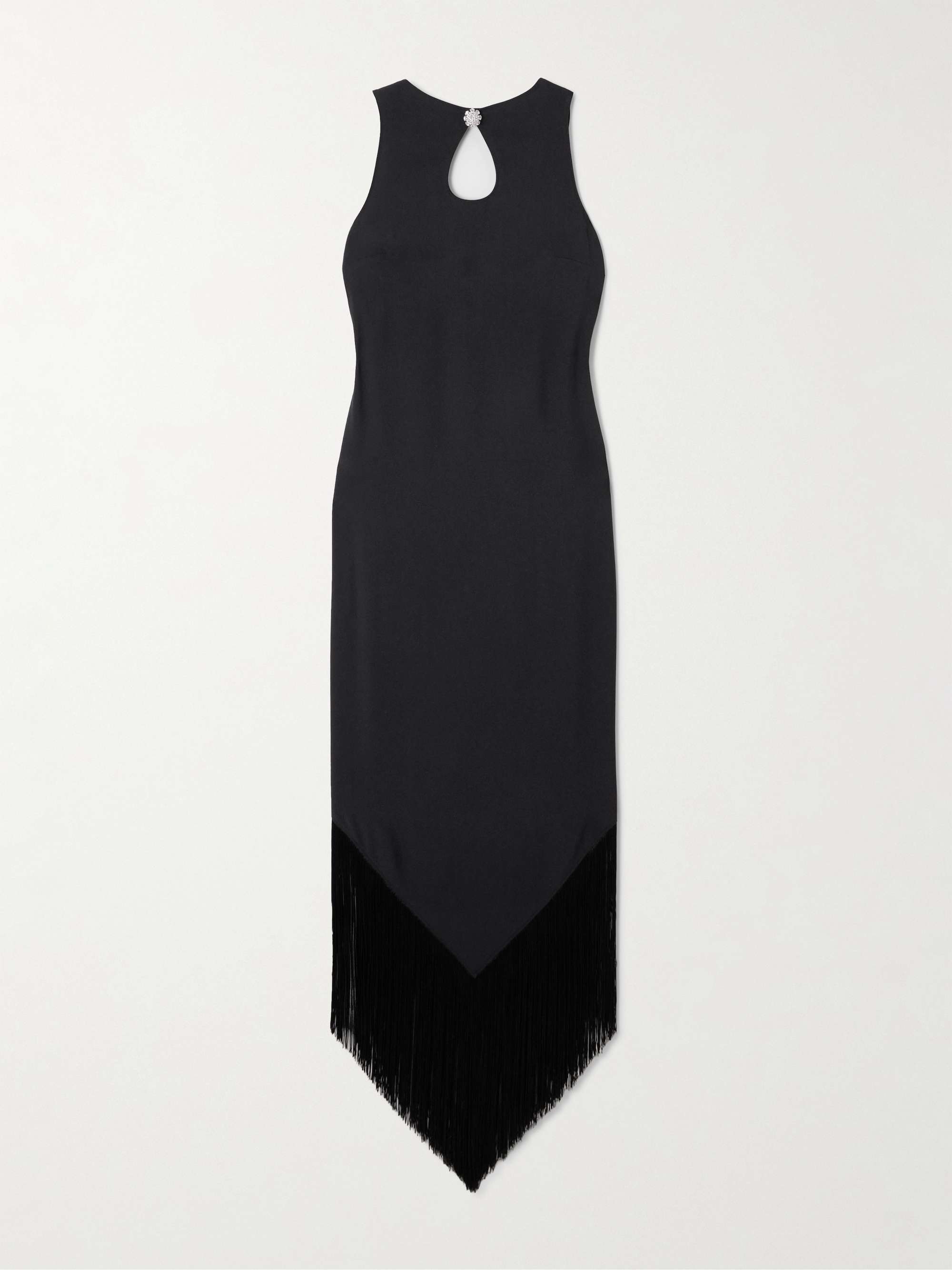 Taormina Fringed Crystal-Embellished Crepe Gown